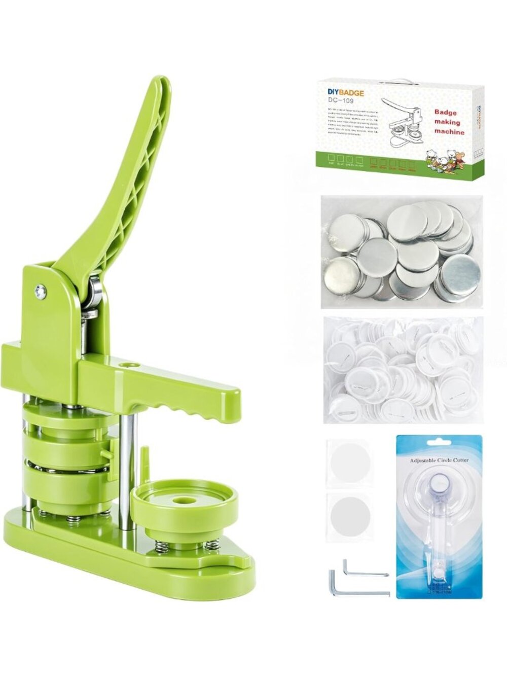 DIY 58mm Button Maker Machine - Easy Install, 100pcs Parts & Circle Cutter